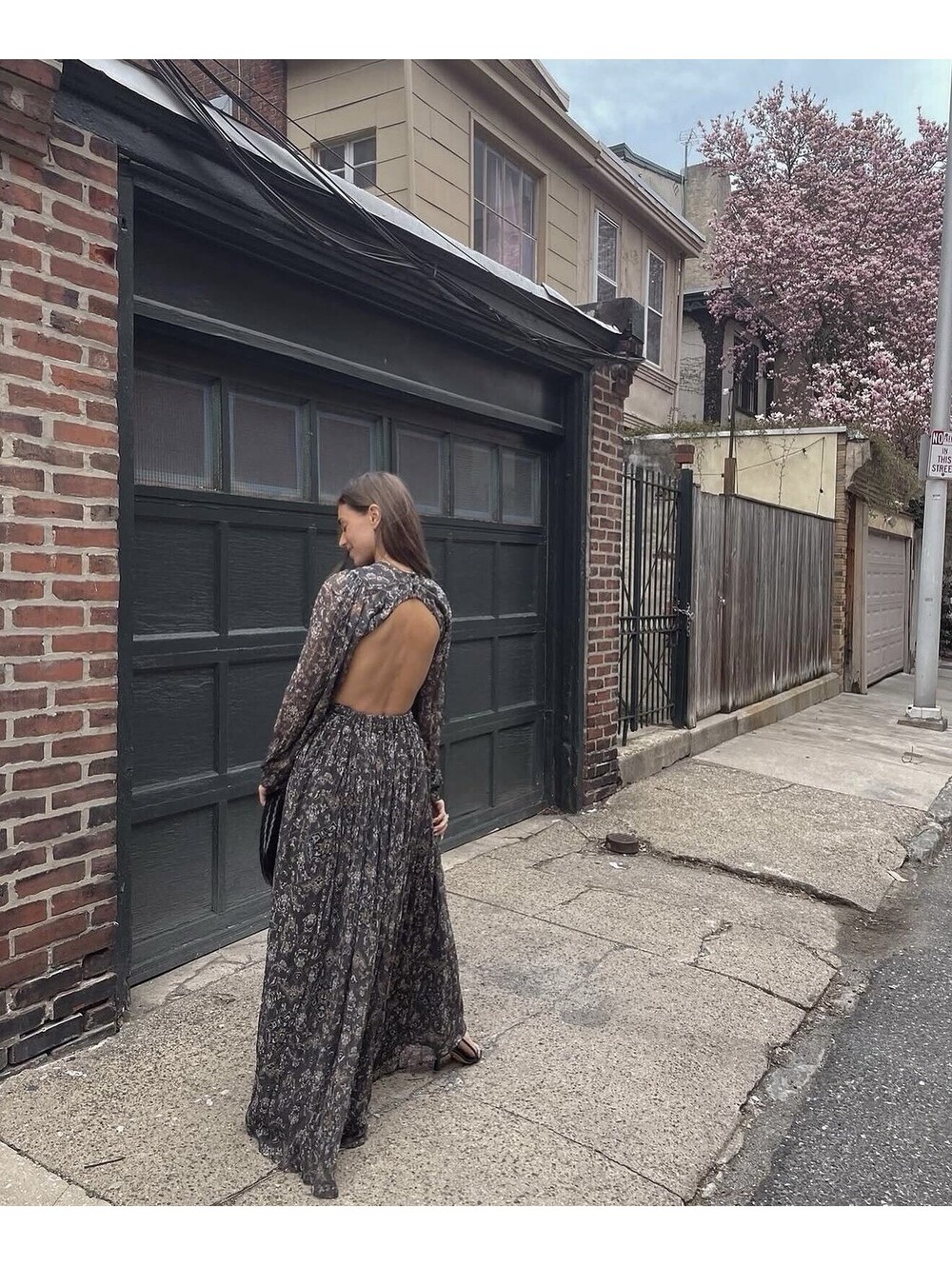 Hannah NWOT Artwear Rio Cutout Chiffon Maxi Dress in Ashbee US Sz 6 Retail $495